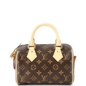 AUTHENTIC Louis Vuitton Speedy Bandouliere Bag Monogram Canvas 20 Brown